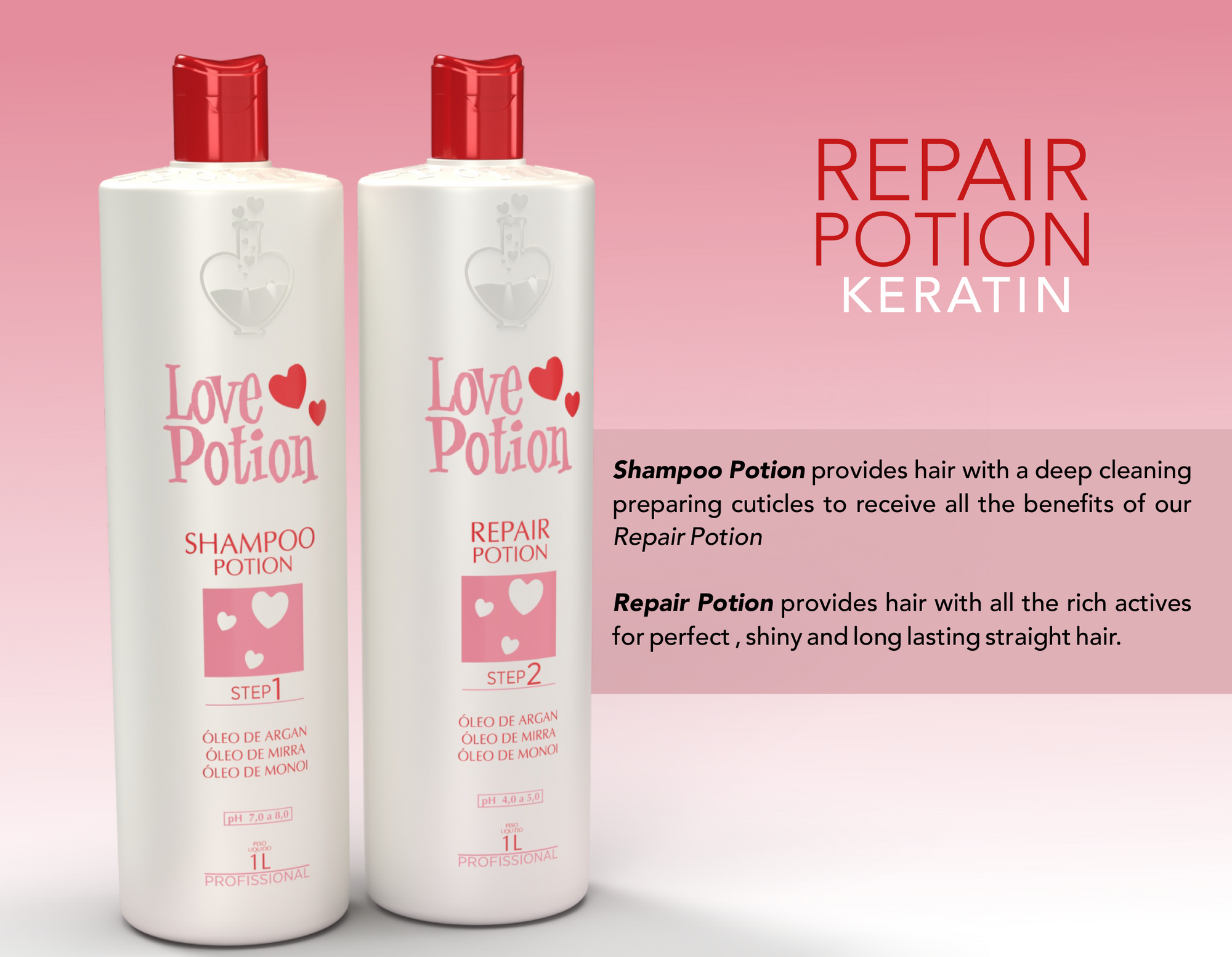 Brazilian Keratin Love Potion Repair Kit (Includes Shampoo + Repair Formula)