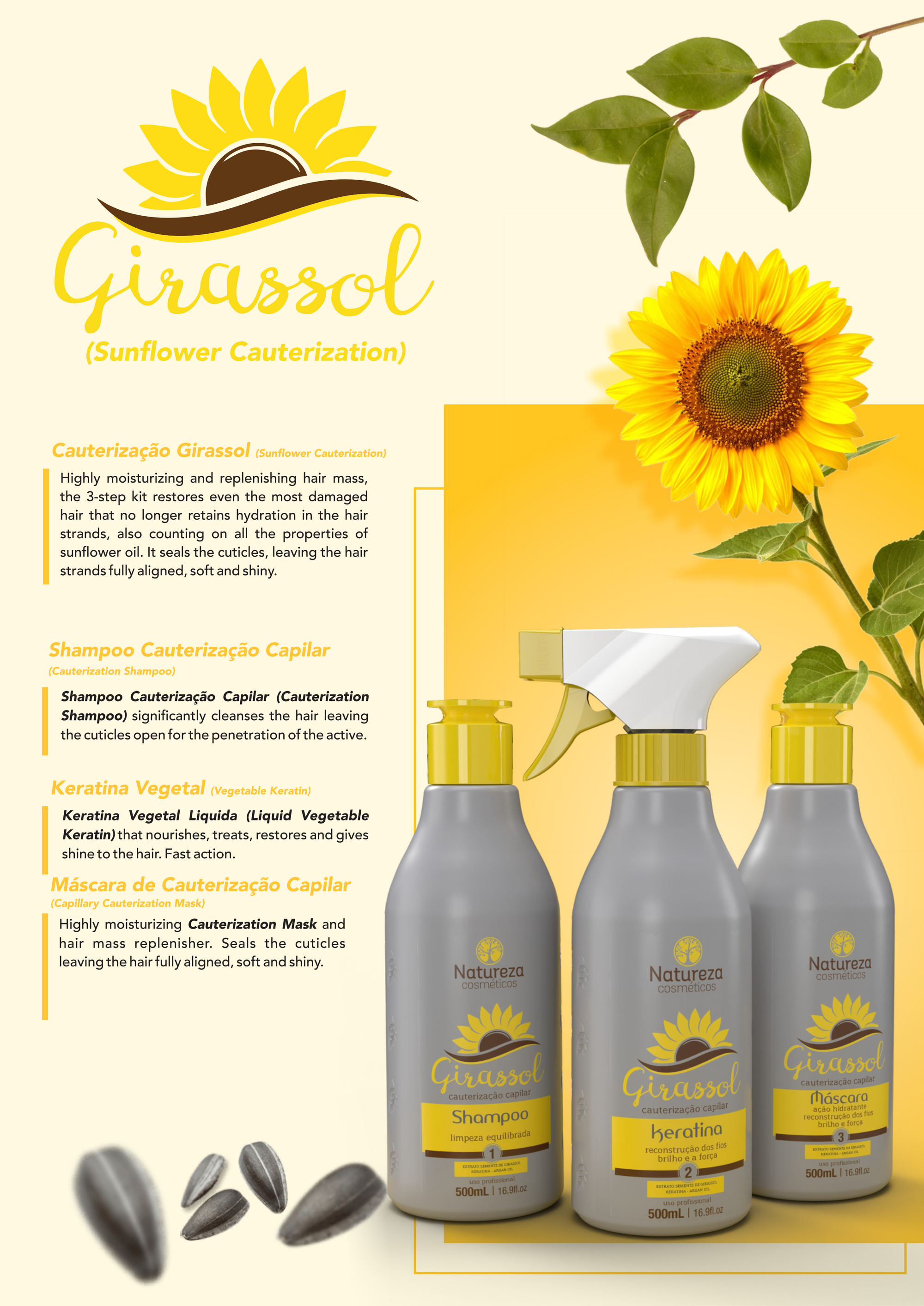 Sunflower Cauterization Keratin Hair Treatment (Natureza Cosméticos 500ml)