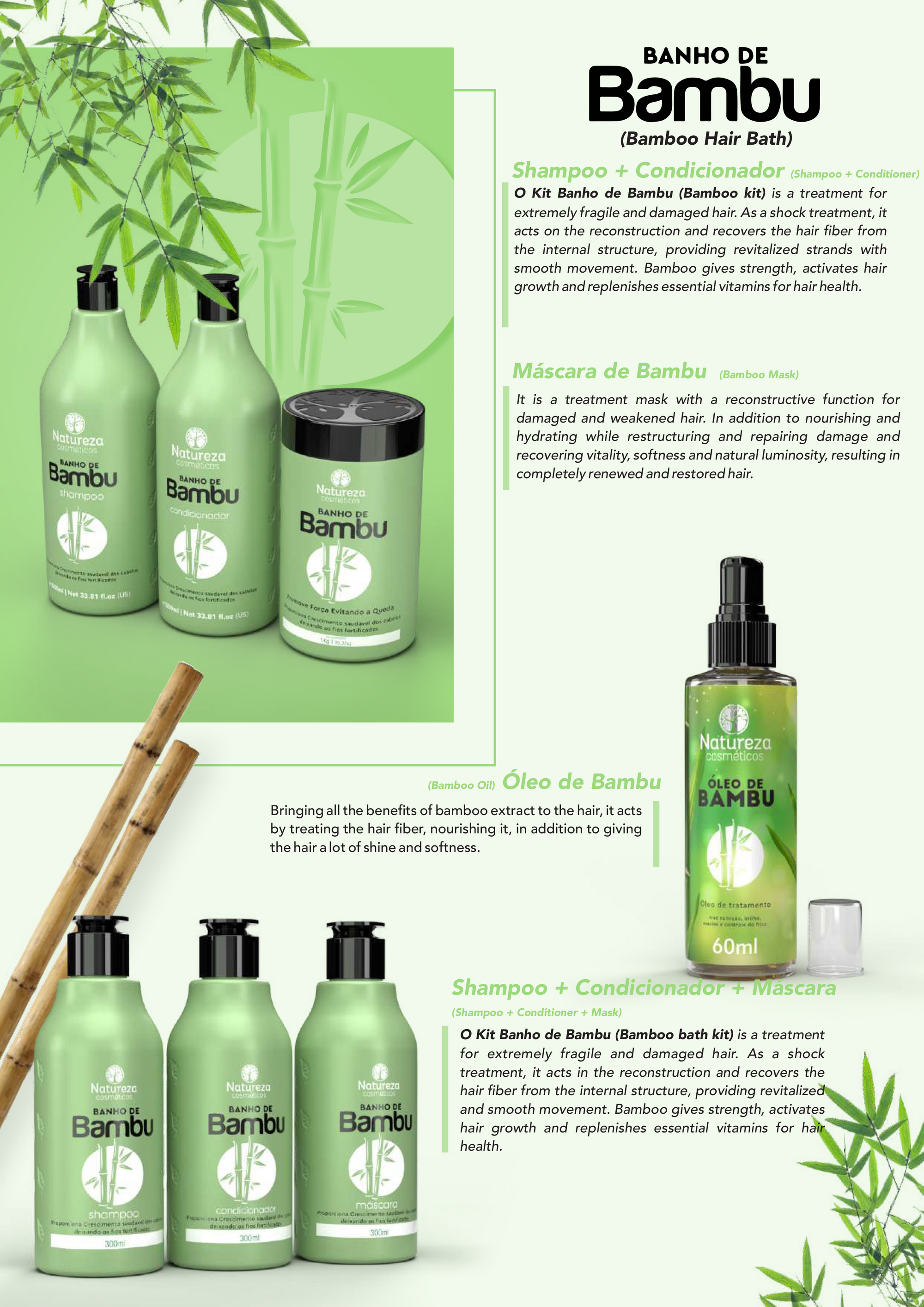Bamboo Hair Wash Mask (Natureza Cosmeticos - Banho De Bambu Mask 35oz)