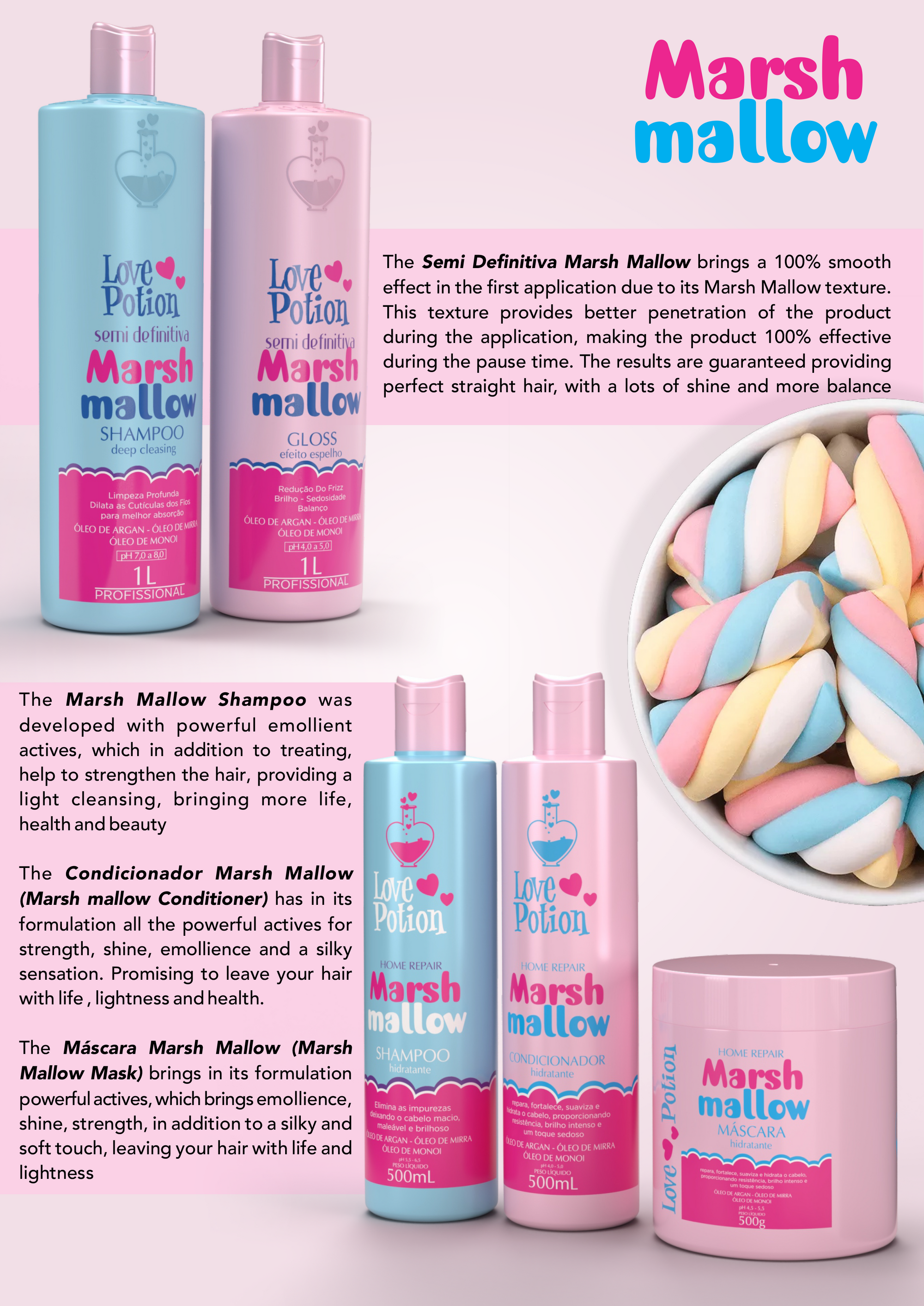 Love Potion Marsh Mallow Hydration Hair Mask (Love Potion Mascara 500ml)