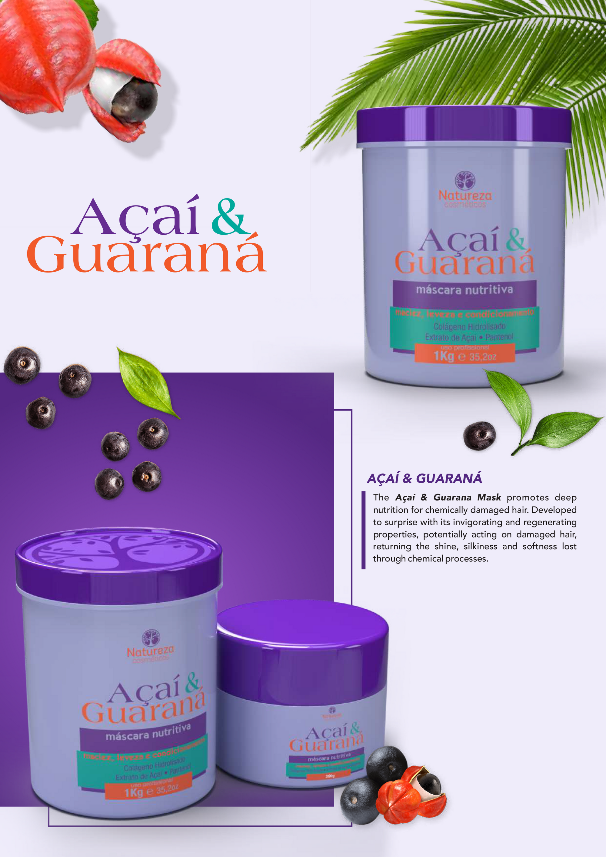 Açaí & Guarana Mask Hair Mask (Natureza Cosmeticos 35oz)