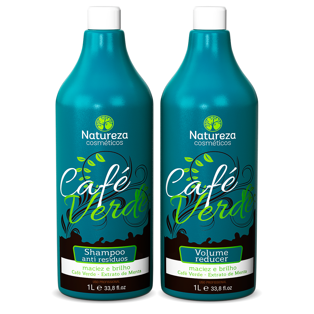 Natureza Progressive Cafe Verde Treatment (включает шампунь + средство для  уменьшения объема) - Natureza USA