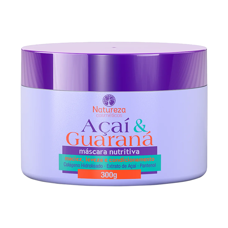 Máscara Capilar Máscara de Açaí e Guaraná (Natureza Cosméticos 10,5 onças)