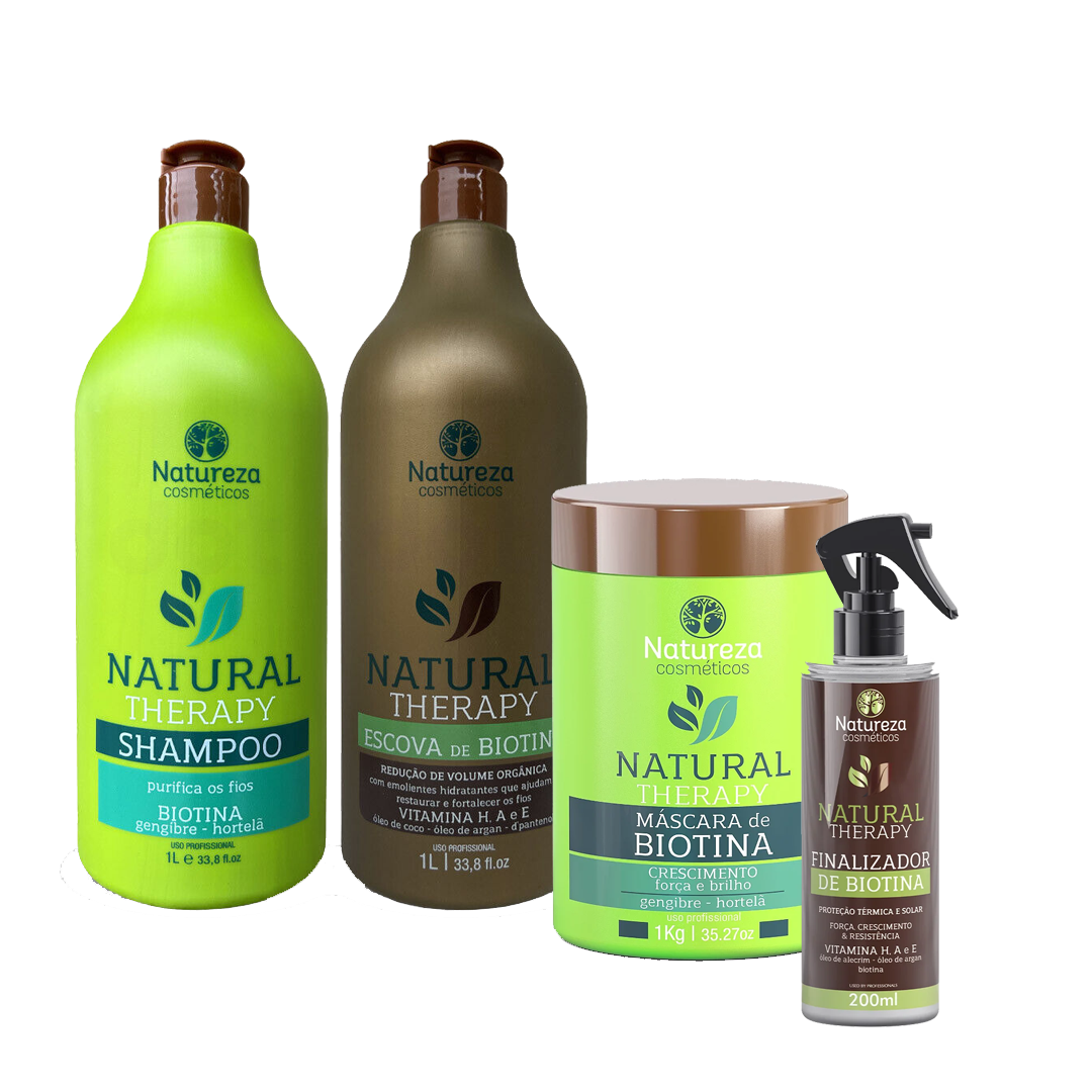 Natural Therapy Biotina Bundle (Includes Shampoo, Keratin, Mask and Finalizer)