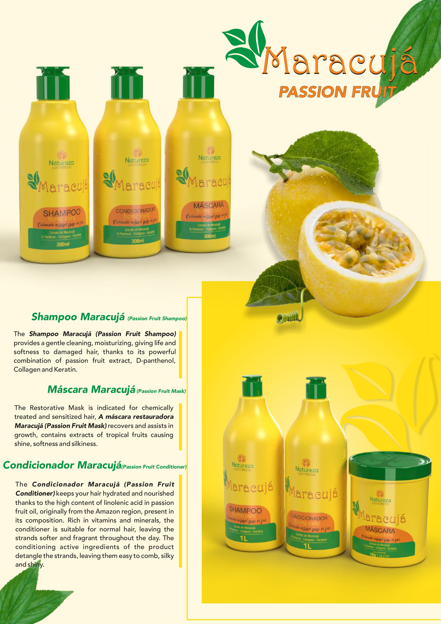 Mascarilla capilar de maracuyá – Tratamiento de recuperación de alto rendimiento 1 kg (35,27 onzas líquidas)